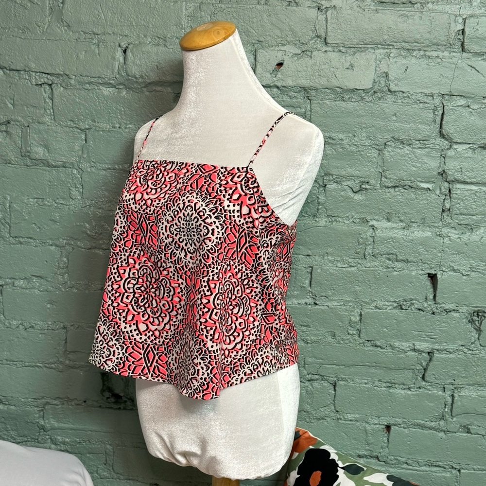 TOP SHOP petite geometric cropped tank